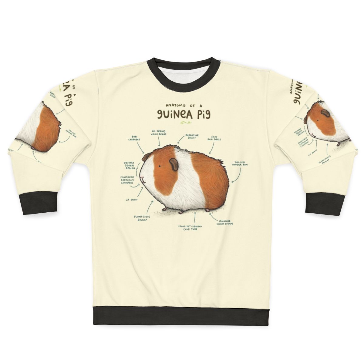 Anatomy of a Guinea Pig Sweatshirt - Detailed Anatomical Print