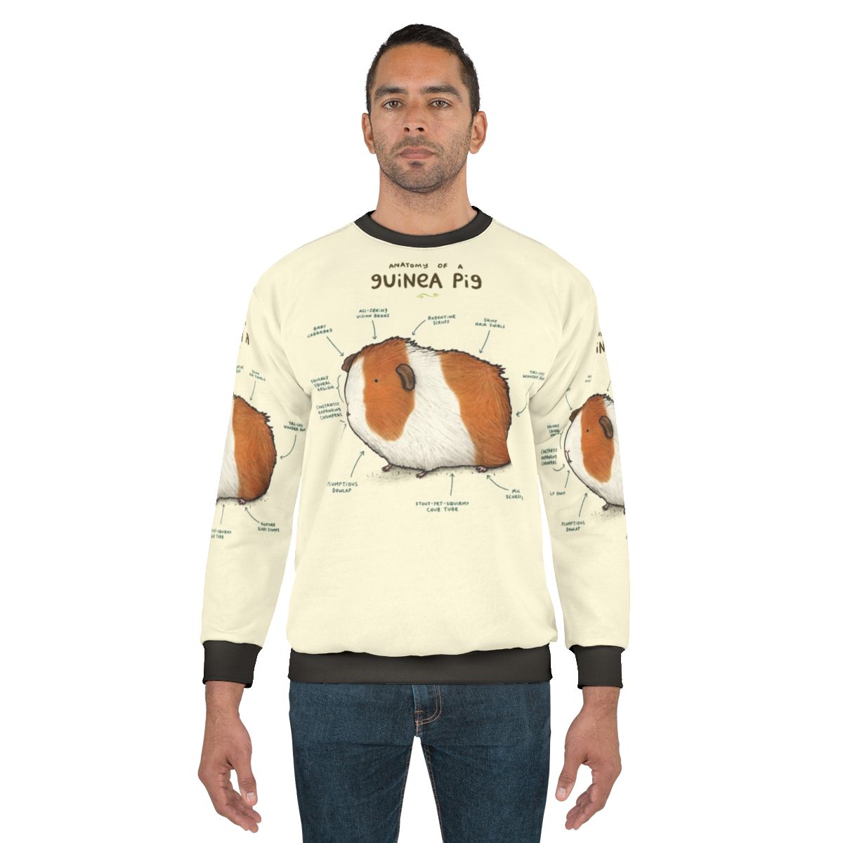 Anatomy of a Guinea Pig Sweatshirt - Detailed Anatomical Print