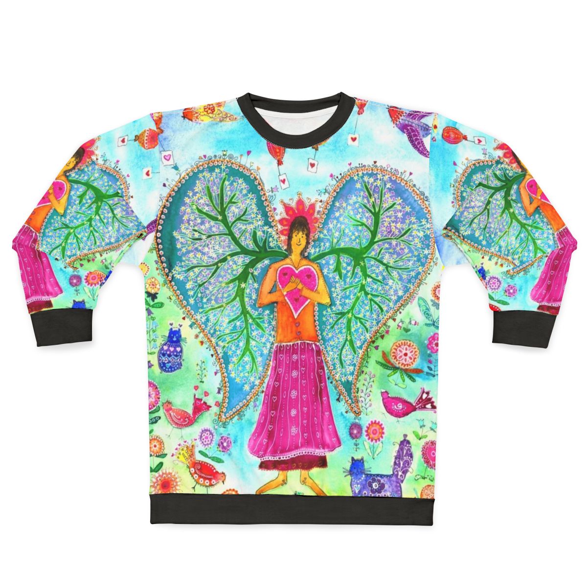 Angel with lungs in the wings sweatshirt design