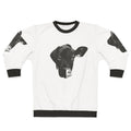 Animal Equality vegan sweatshirt with black and white design promoting animal rights and liberation