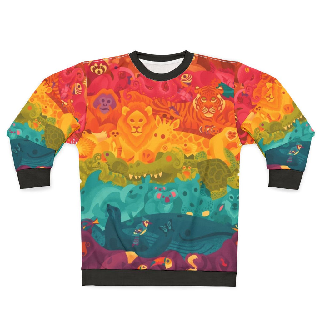 Colorful animal spectrum pattern sweatshirt