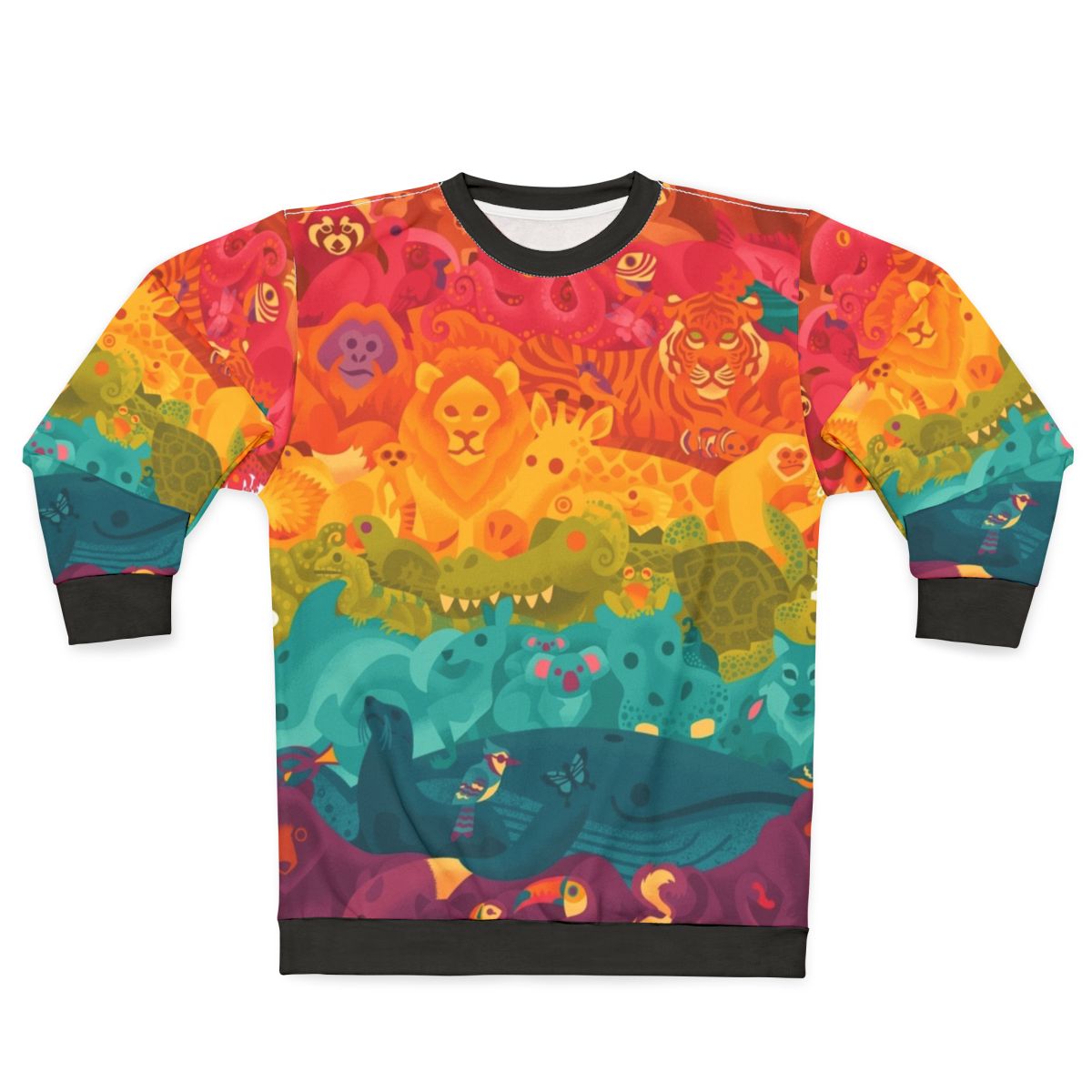Colorful animal spectrum pattern sweatshirt