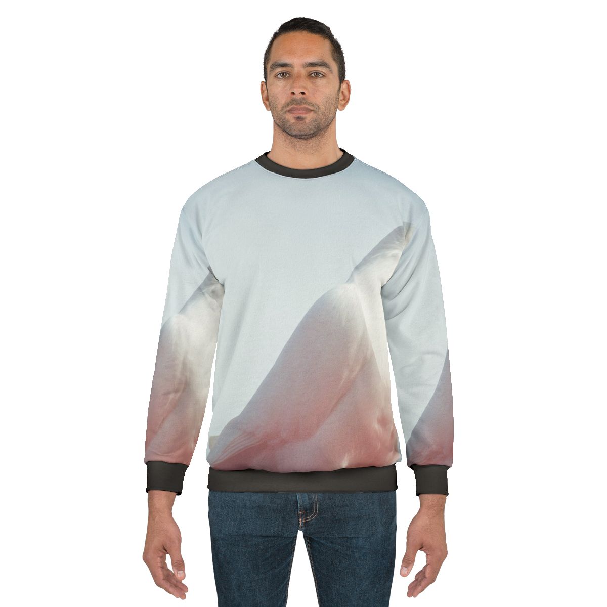 White dove bird sweatshirt with nature-inspired animal print design
