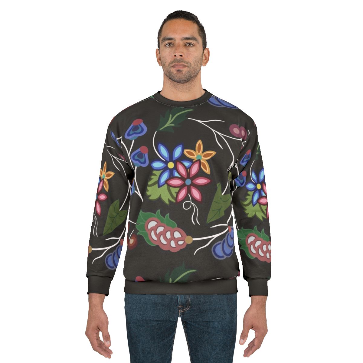 Anishnawbe indigenous sweatshirt with traditional tribal design