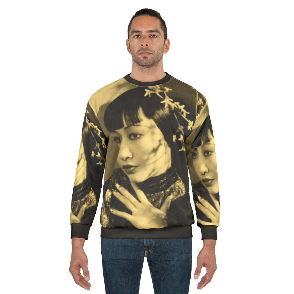 Anna May Wong in a Golden Sweatshirt, Iconic Chinese Actress