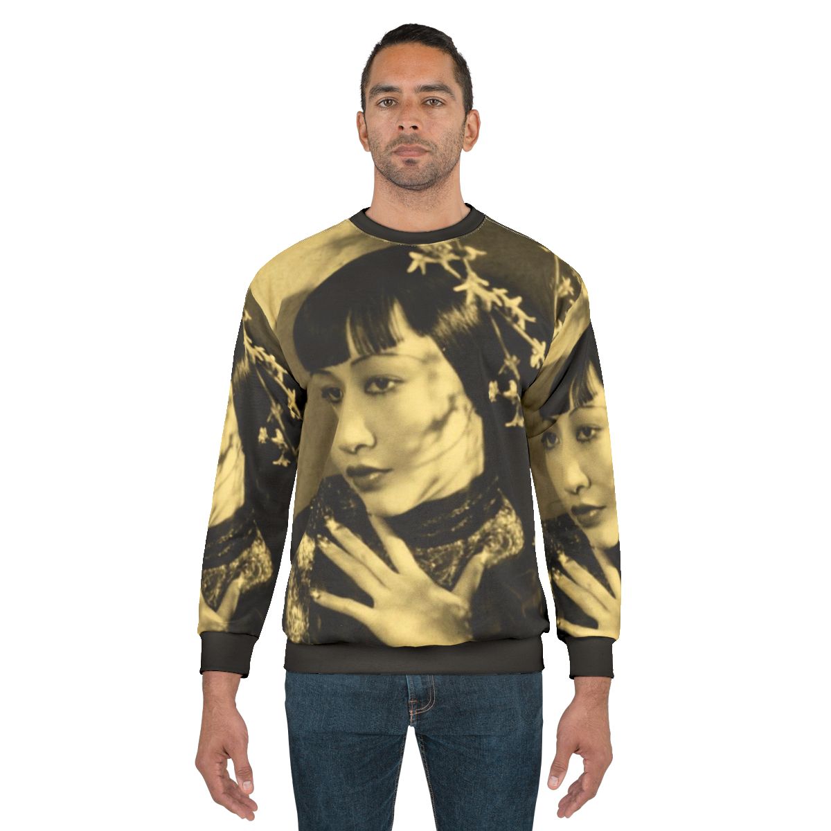 Anna May Wong in a Golden Sweatshirt, Iconic Chinese Actress