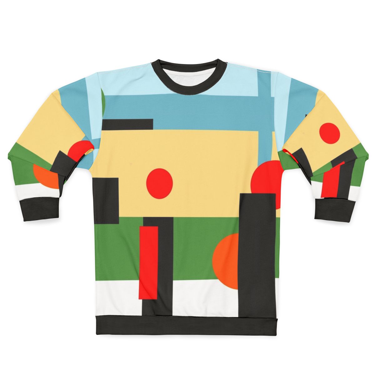 Geometric green sweatshirt with design inspired by Brian Eno's 'Another Green World' album