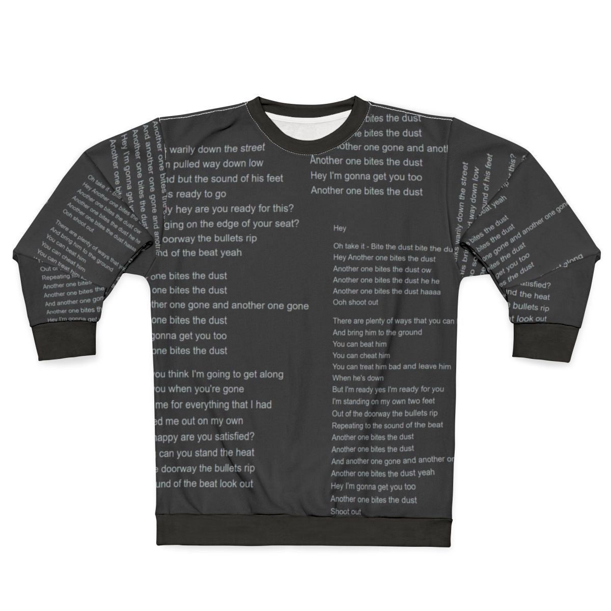 Queen "Another One Bites the Dust" Lyrics Sweatshirt