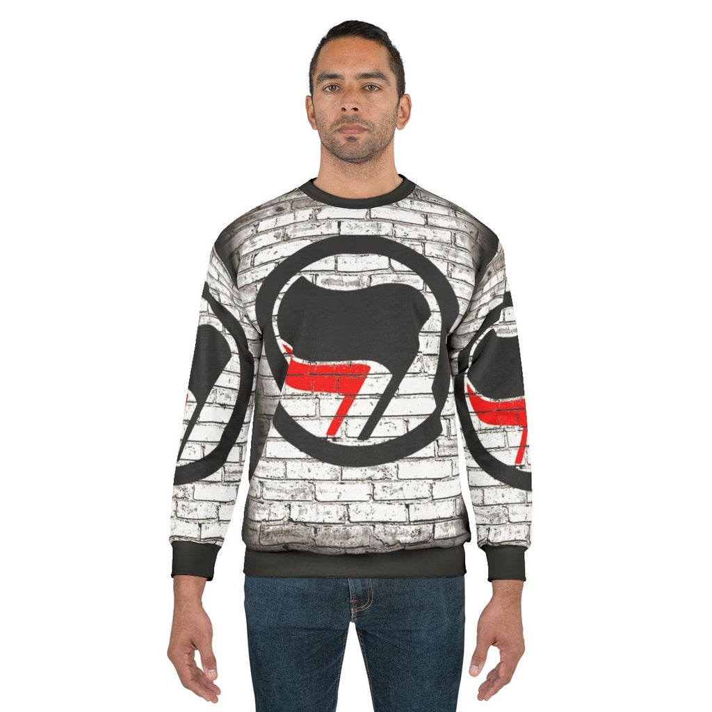 Antifa logo graffiti style sweatshirt for left-wing activists