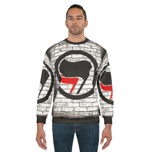 Antifa logo graffiti style sweatshirt for left-wing activists