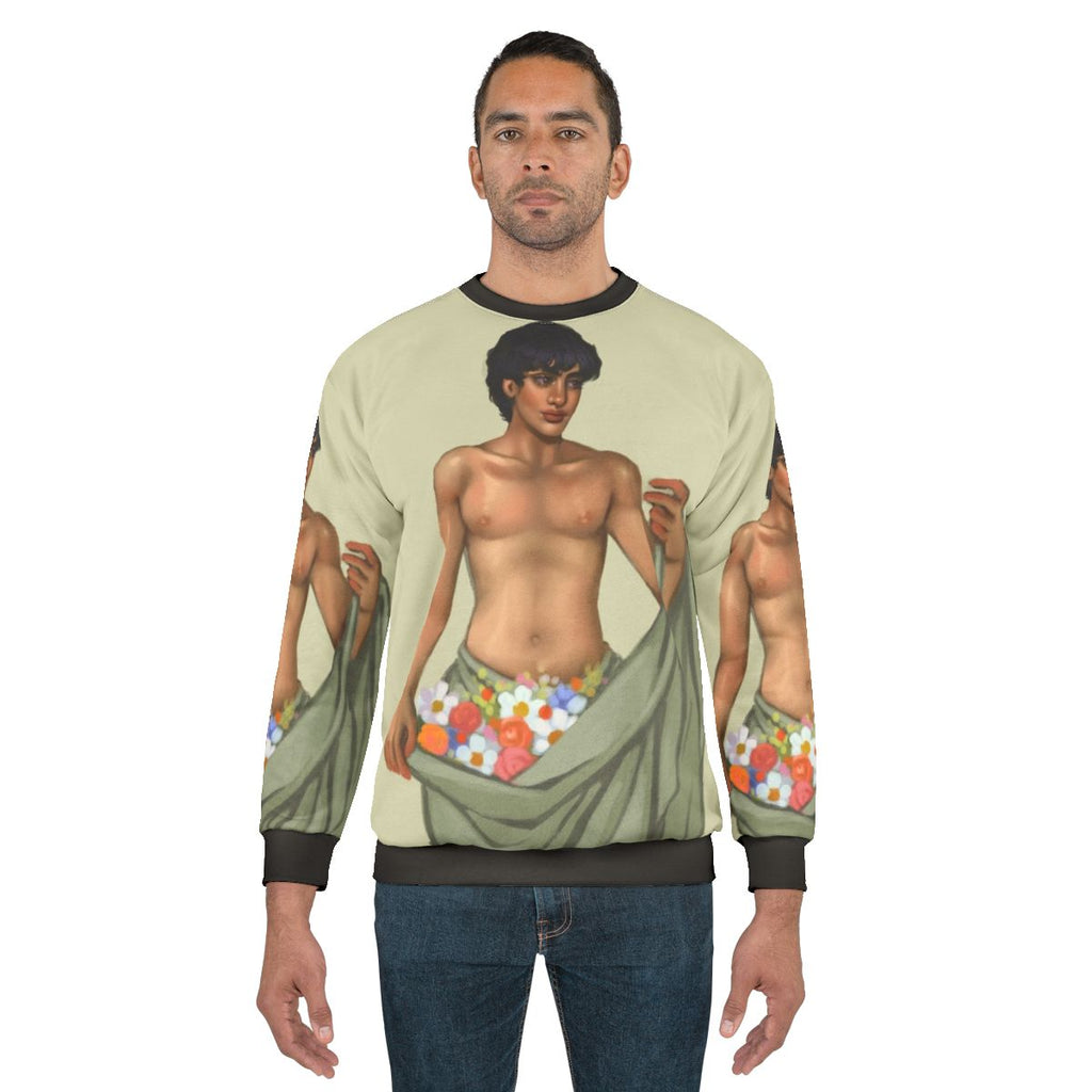 Antinous Sweatshirt with Floral Design