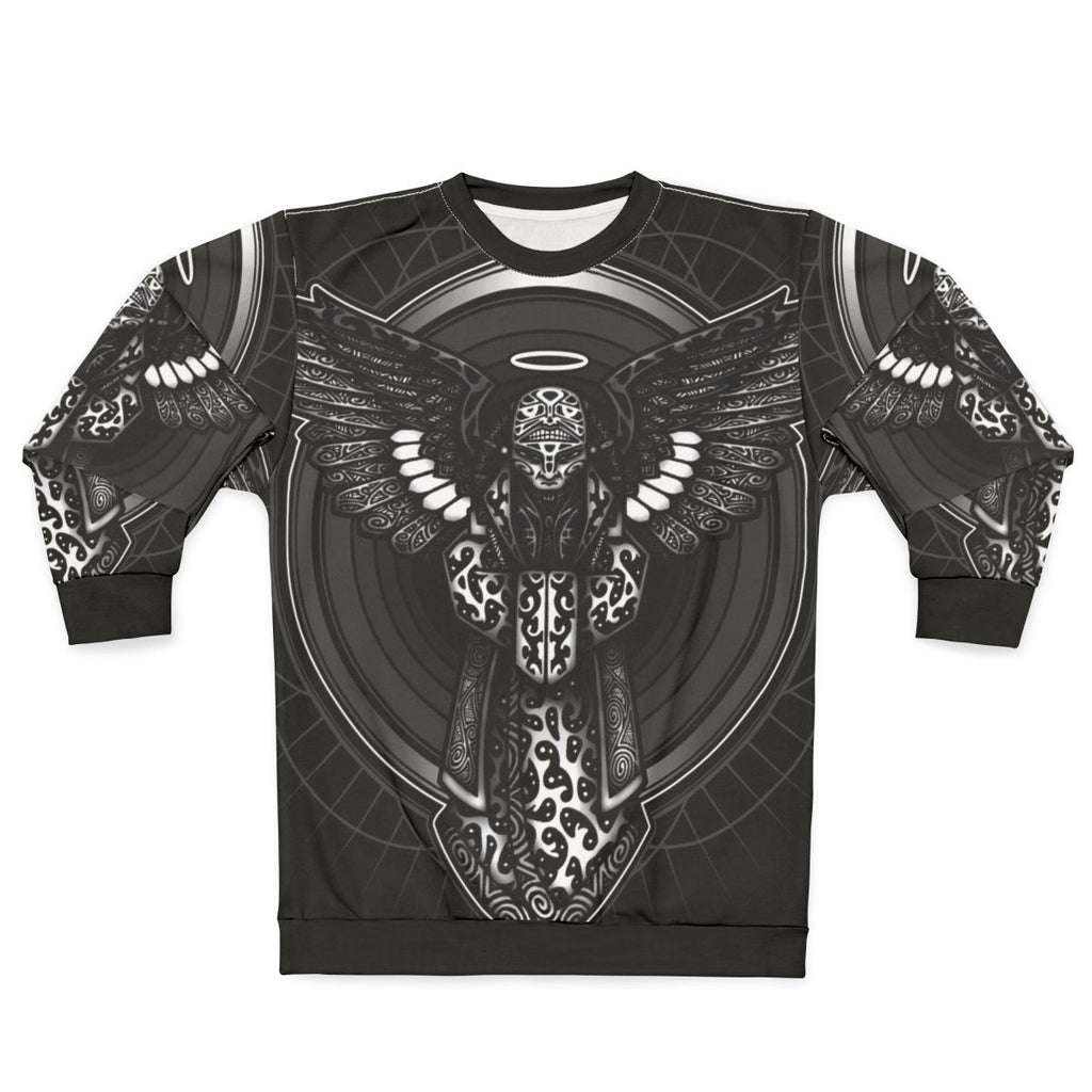 Anunnaki-inspired sweatshirt with ancient Sumerian symbols