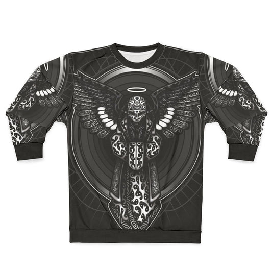 Anunnaki-inspired sweatshirt with ancient Sumerian symbols