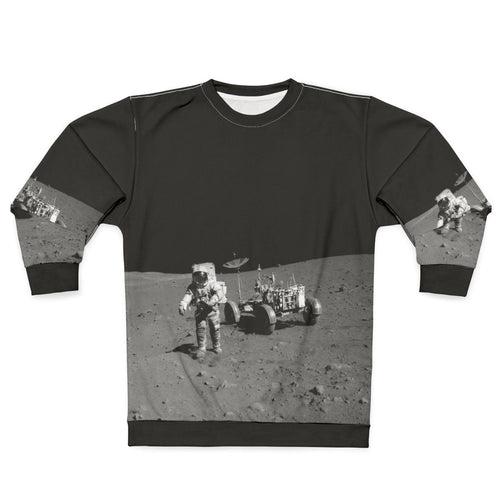 Apollo 15 astronaut sweatshirt with moon surface design