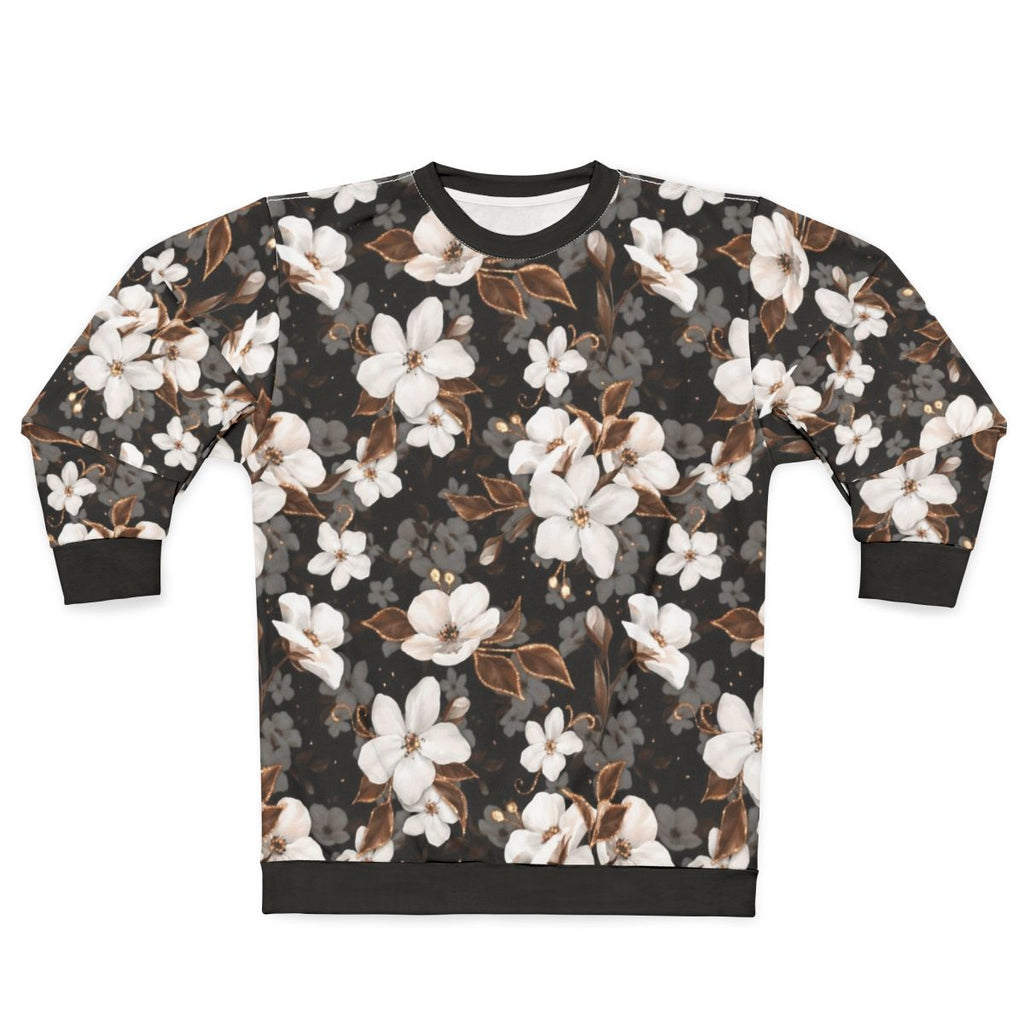 Floral sweatshirt with apple flower pattern