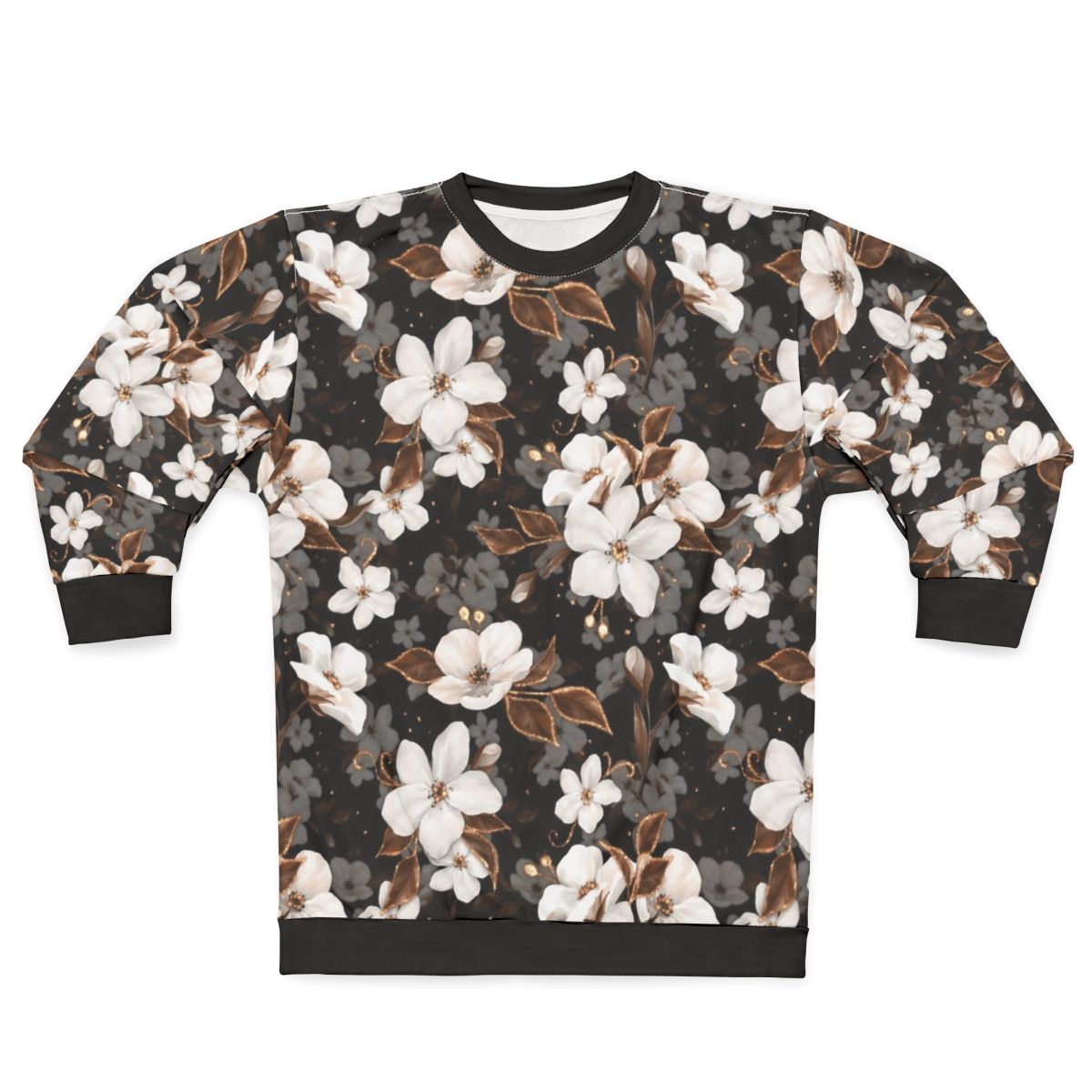 Floral sweatshirt with apple flower pattern