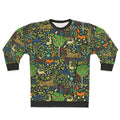 Medieval-style sweatshirt with nature and animal designs