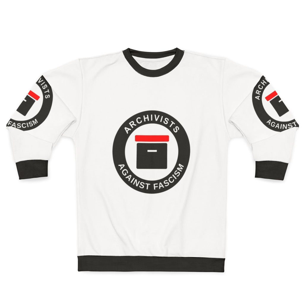 Archivists Against Fascism Sweatshirt featuring antifascist activism design
