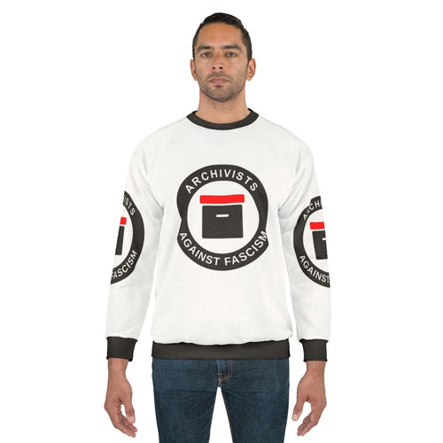 Archivists Against Fascism Sweatshirt featuring antifascist activism design