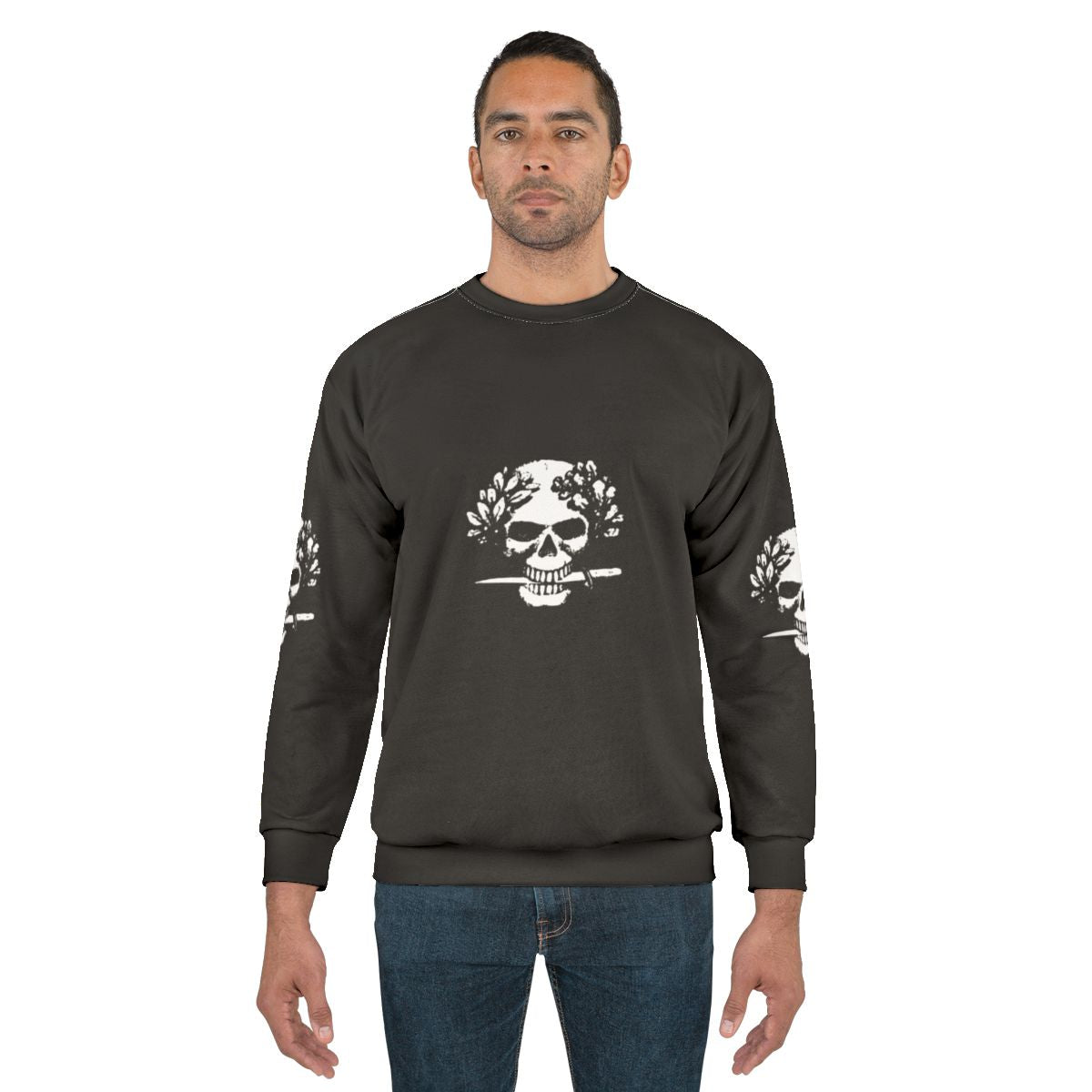 WW1 Italian Arditi Special Forces Sweatshirt with Flag, Skull, and Wreath Design