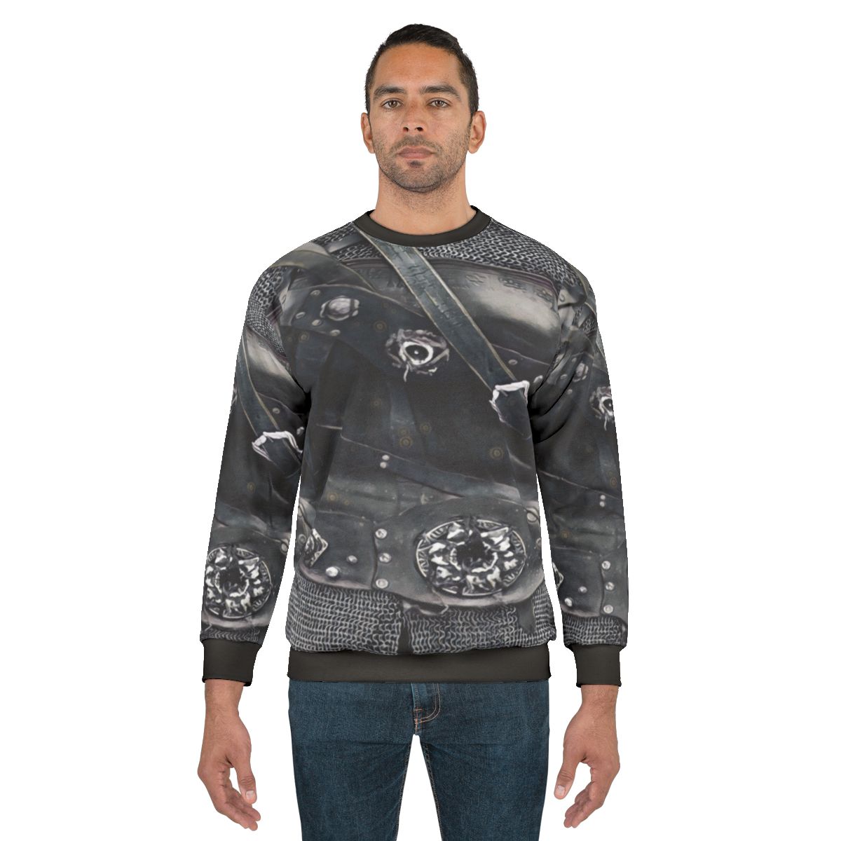 Armour gear sweatshirt with faux leather accents
