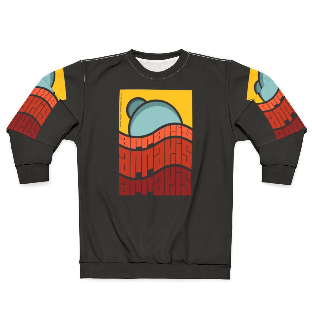 Dune sweatshirt with Arrakis desert landscape and Dune movie logo