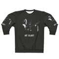 Art Blakey, legendary jazz drummer, on a stylish sweatshirt