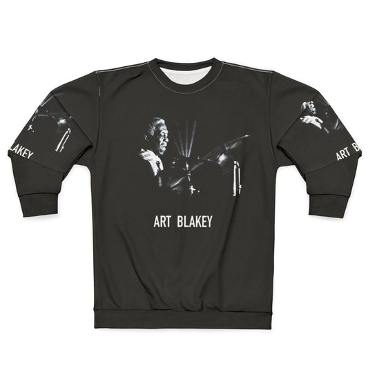 Art Blakey, legendary jazz drummer, on a stylish sweatshirt