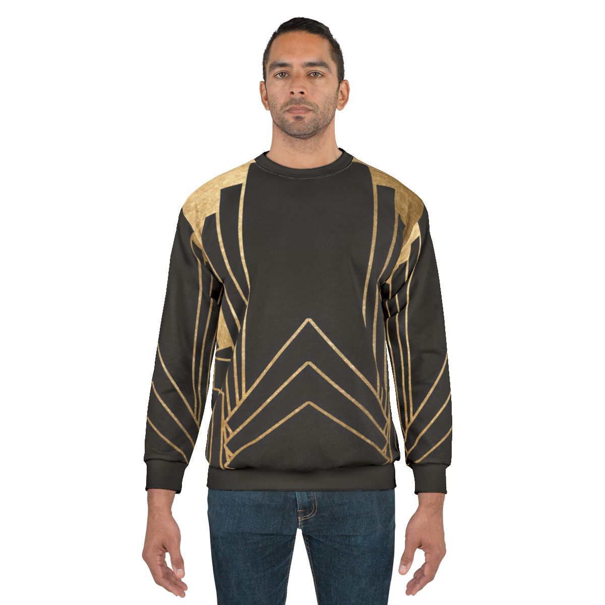 Vintage Art Deco Design Sweatshirt with Geometric Pattern