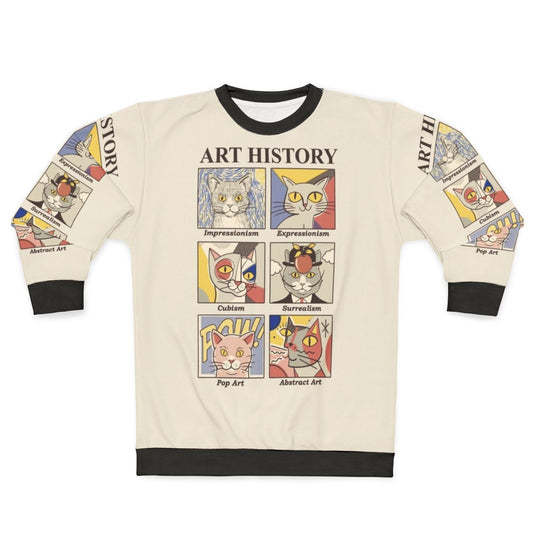 Art History Sweatshirt featuring cats and classic art designs