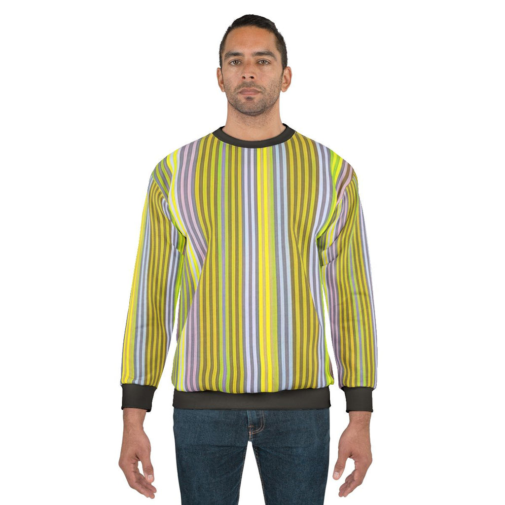 Gene Davis inspired abstract art design on a sweatshirt