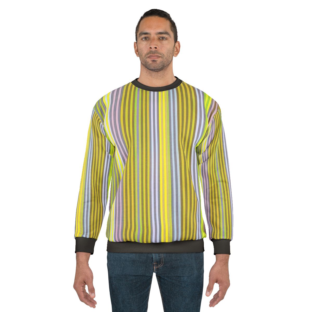 Gene Davis inspired abstract art design on a sweatshirt