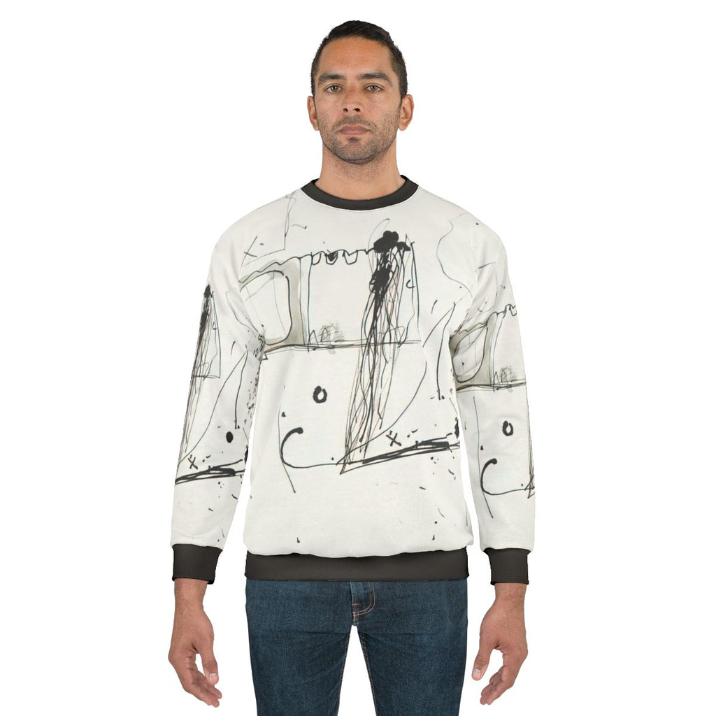 Colorful abstract art sweatshirt with Gene Davis design