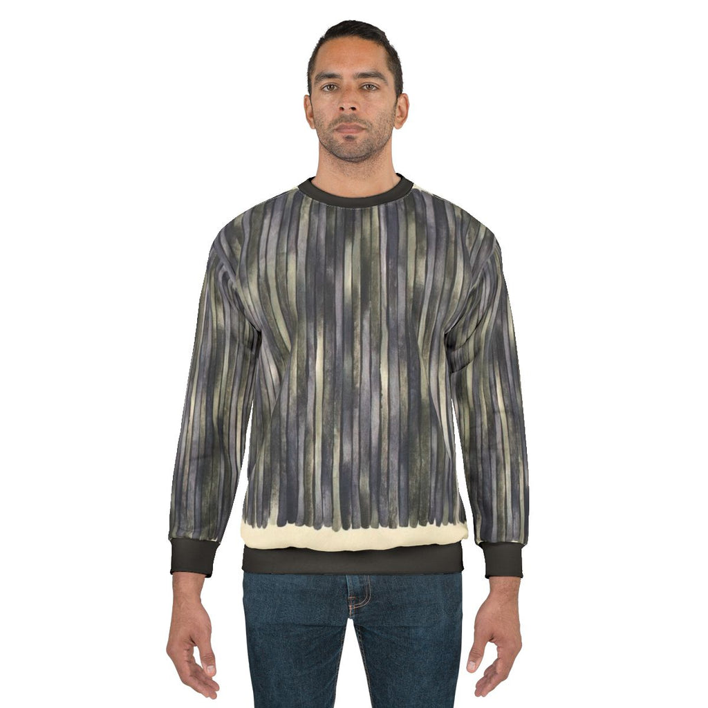Gene Davis abstract art design on a sweatshirt