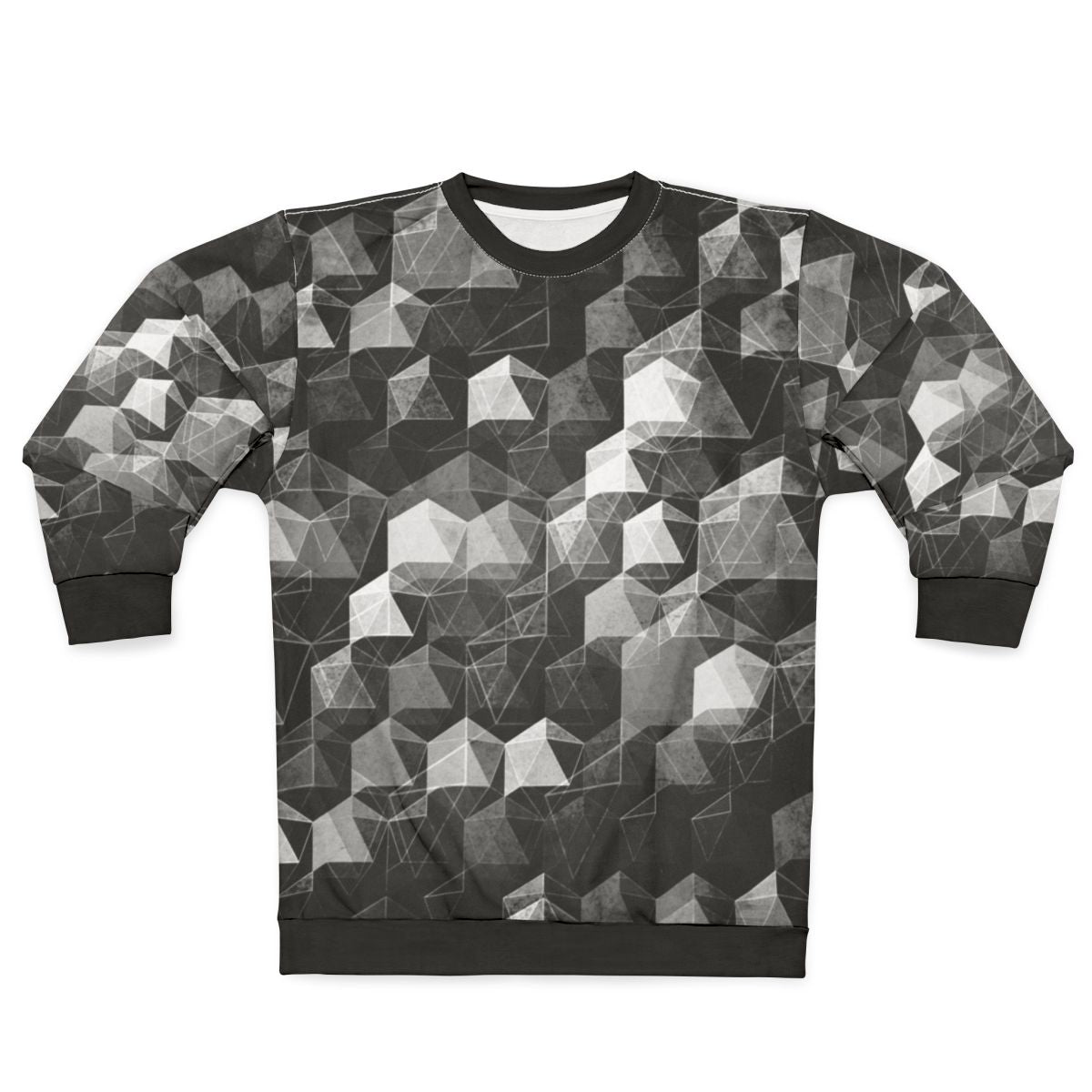Geometric monochrome sweatshirt with abstract pattern design