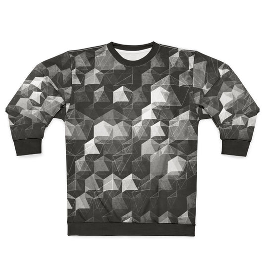 Geometric monochrome sweatshirt with abstract pattern design