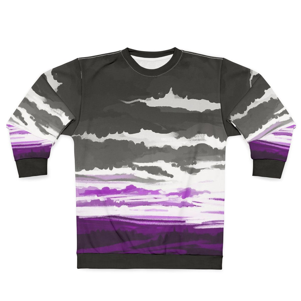 Asexual art flag sweatshirt with LGBTQ pride design