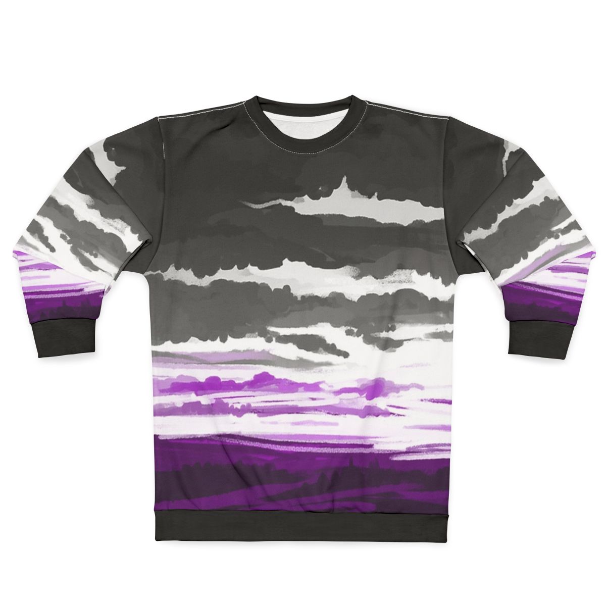Asexual art flag sweatshirt with LGBTQ pride design