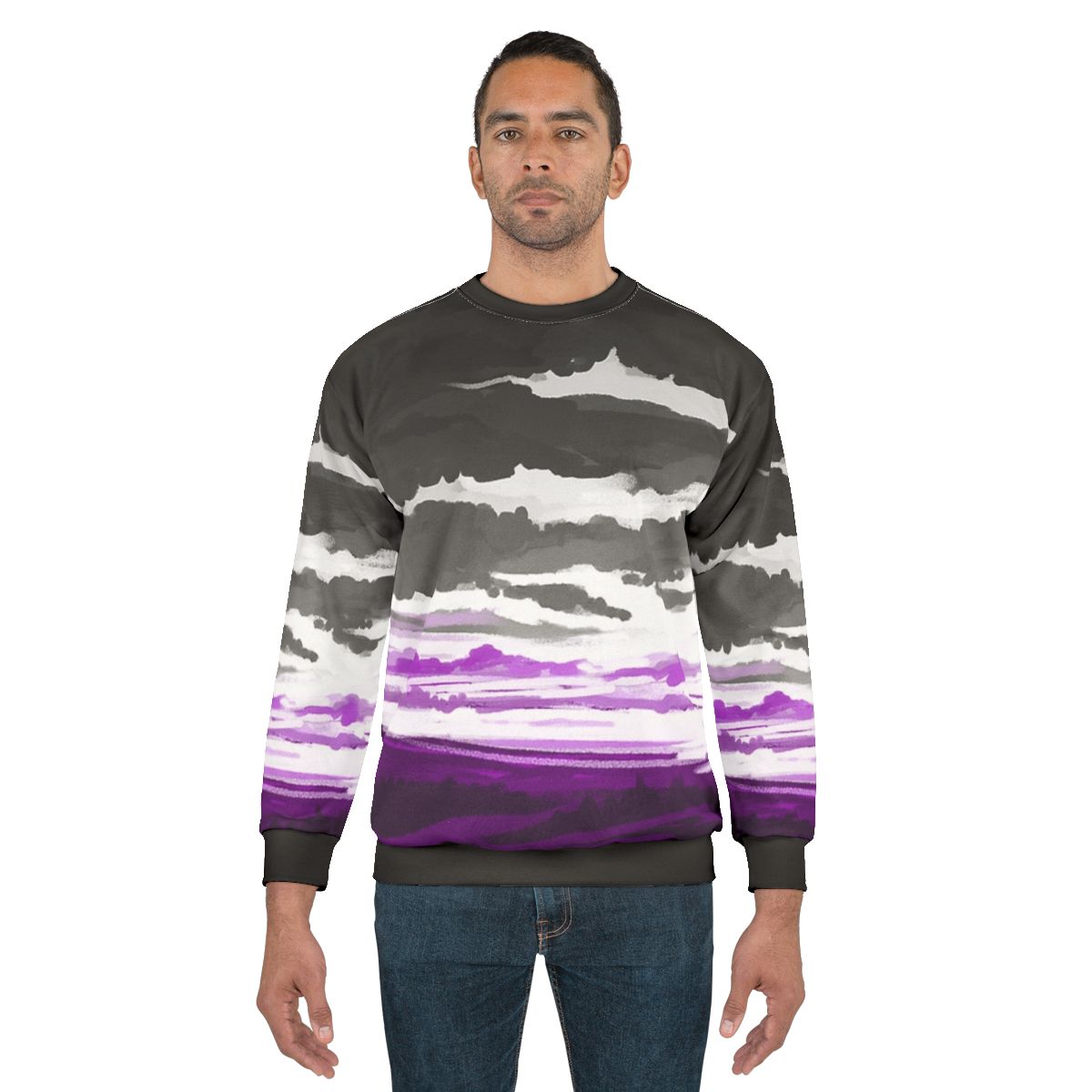 Asexual art flag sweatshirt with LGBTQ pride design