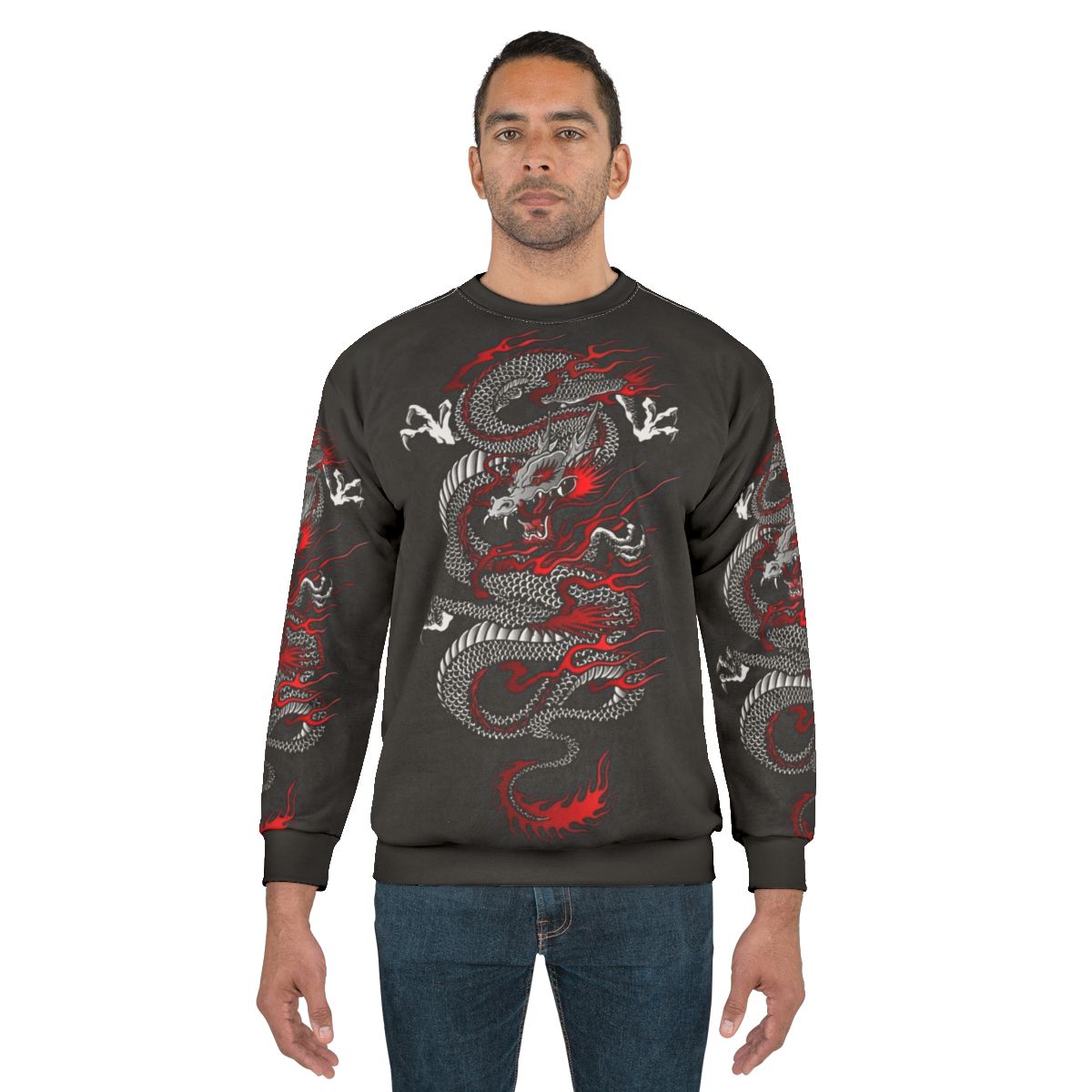 Asian dragon sweatshirt with martial arts inspired design