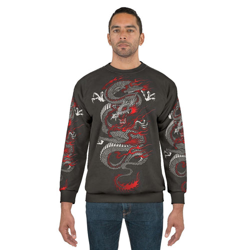 Asian dragon sweatshirt with martial arts inspired design