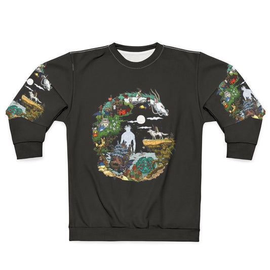 Studio Ghibli inspired sweatshirt featuring Asiom anime graphics