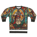 Assassin's Creed inspired sweatshirt with stained glass church window mosaic design