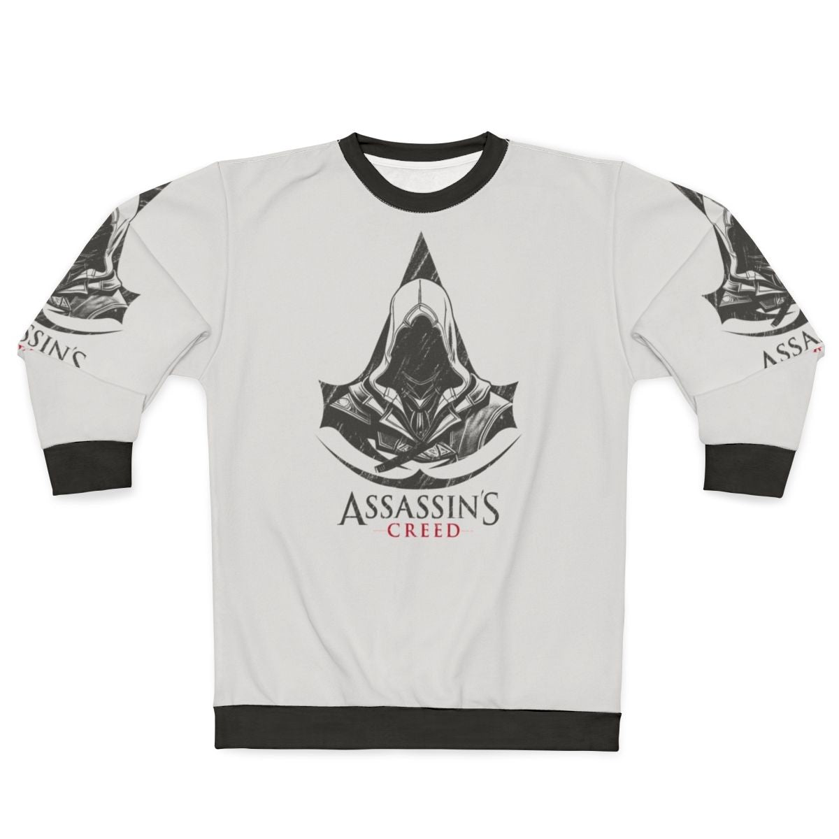 Assassin's Creed character design printed on a cozy sweatshirt