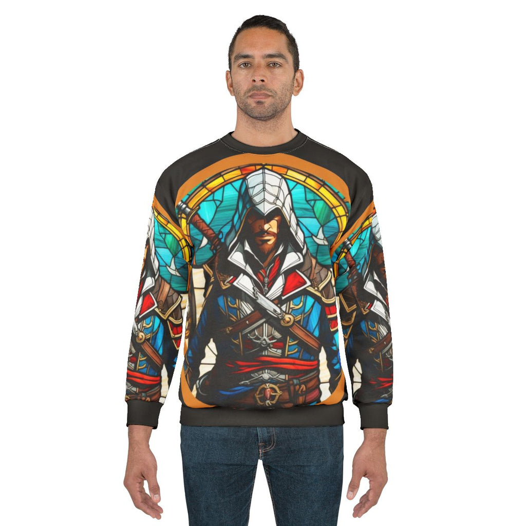 Assassins Creed Edward Kenway Stained Glass Sweatshirt