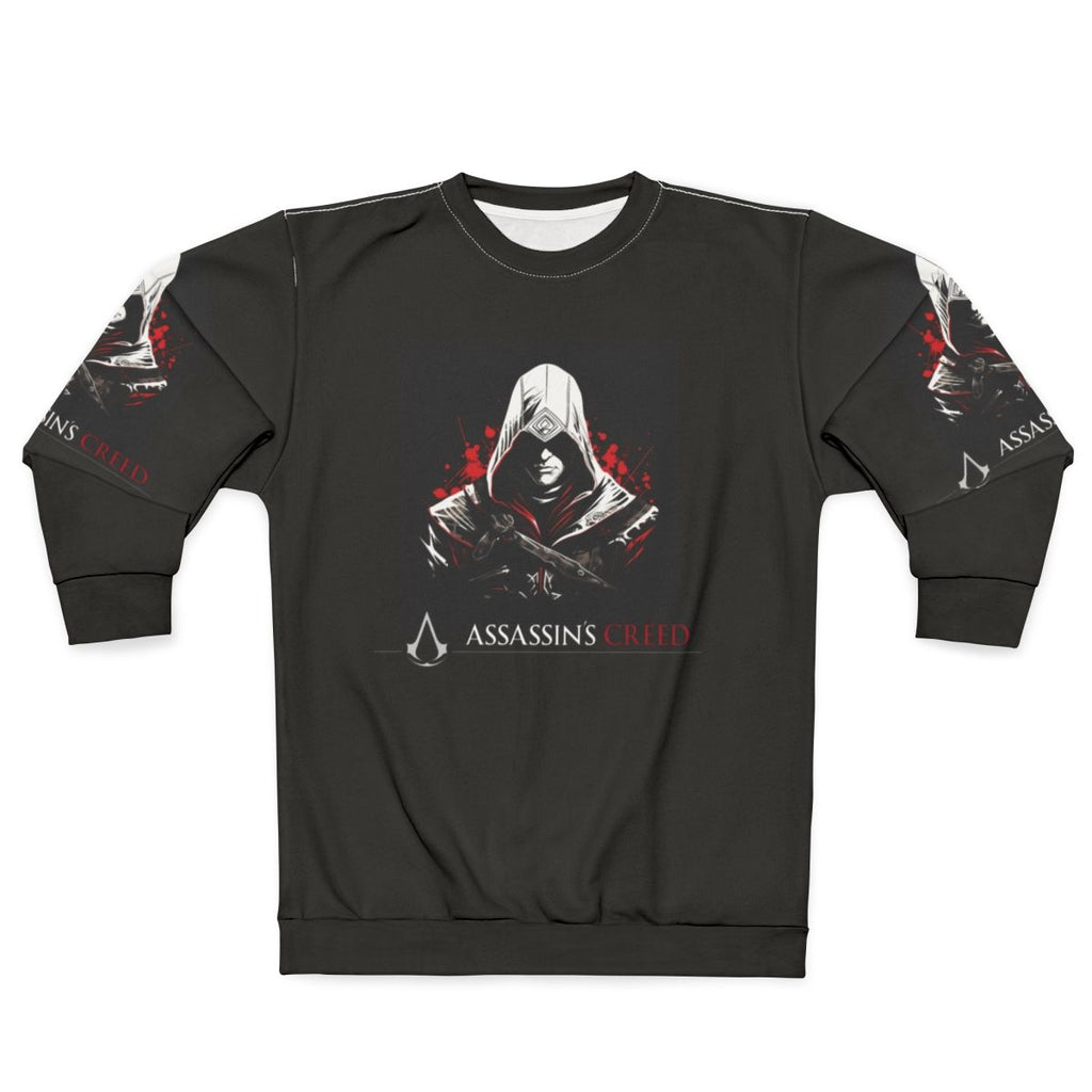Assassins Creed Inspired Sweatshirt with Medieval Warrior Fan Art