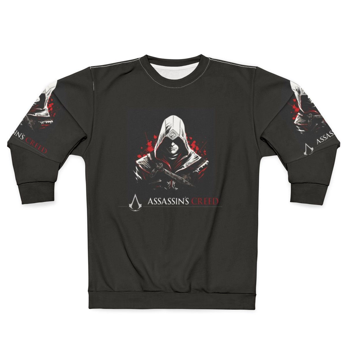 Assassins Creed Inspired Sweatshirt with Medieval Warrior Fan Art