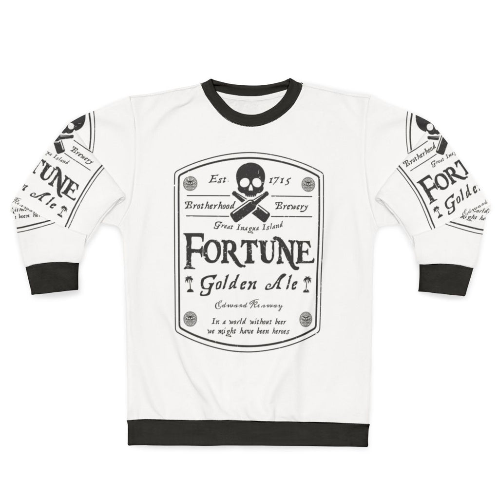 Assassin's Creed gaming sweatshirt with Fortune beer label design