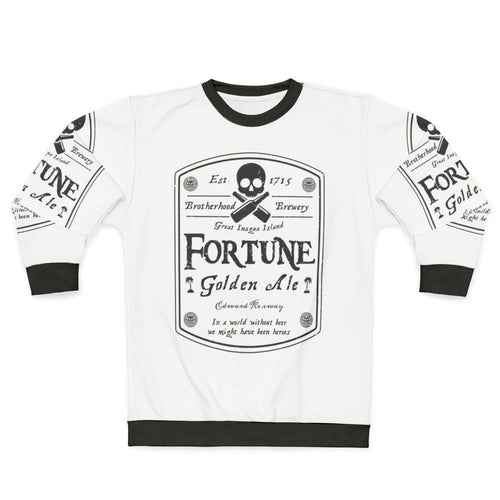 Assassin's Creed gaming sweatshirt with Fortune beer label design