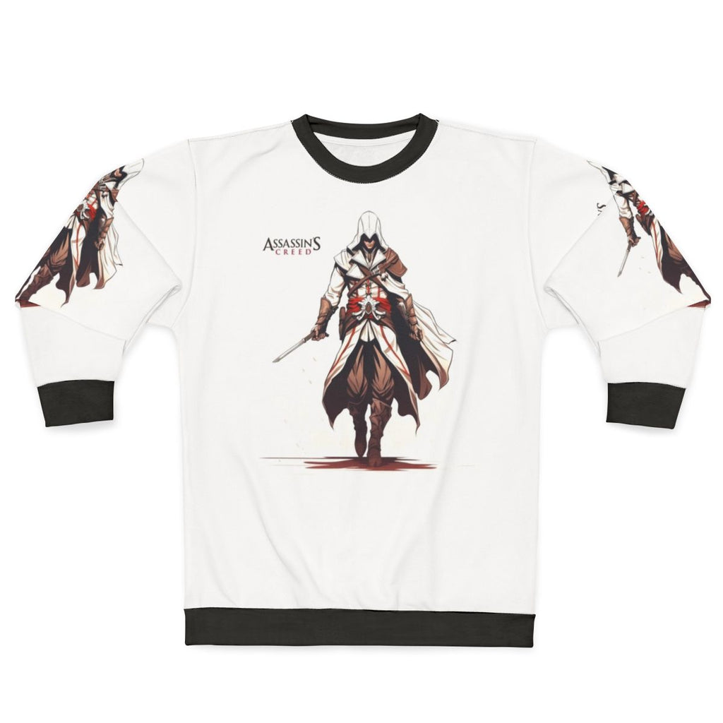 Assassin's Creed art inspired sweatshirt featuring mysterious warriors
